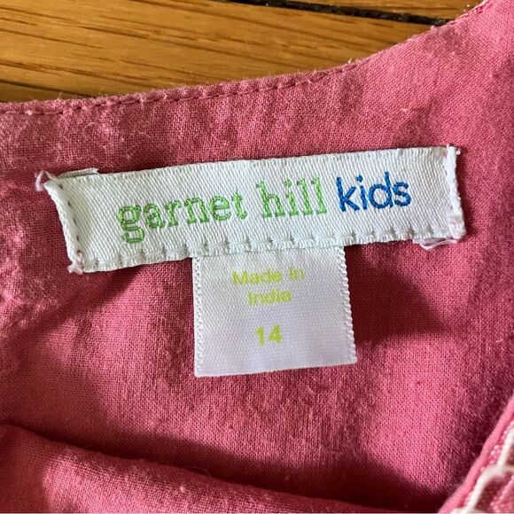 Garnet Hill Kids Red Embroidered Floral Cotton Beach Pool Vacation Cover Up 14 - Picture 2 of 9